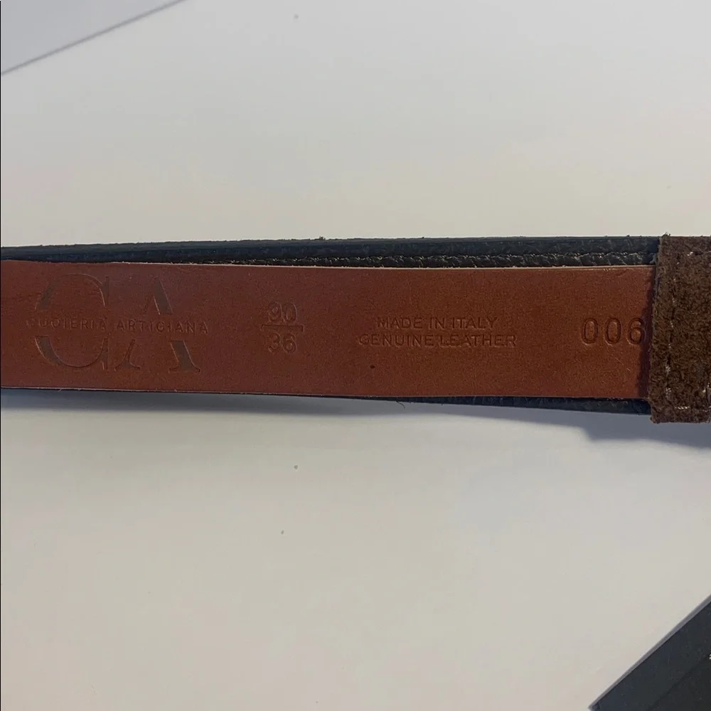 Cuoieria Artigiana Made in‎ Italy Women’s Suede/Leather Belt S/M Brown NWT